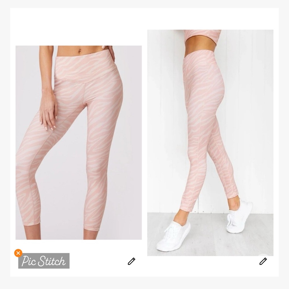Carbon38 Peach White Zebra Leggings